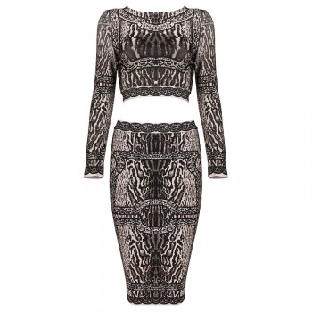 'Lisa' jungle print 2 piece bandage dress